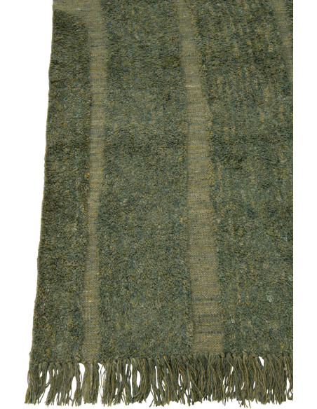 Grand Tapis moderne poils longs Rectangulaire 200x300 en Laine Vert kaki Tufté Shaggy - 3