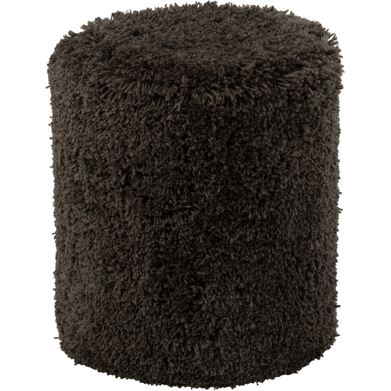 Pouf Douceur Poils longs en Tissu Gris foncé Mystikio - 1