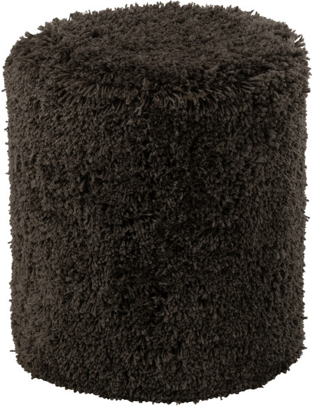 Pouf Douceur Poils longs en Tissu Gris foncé Mystikio - 1
