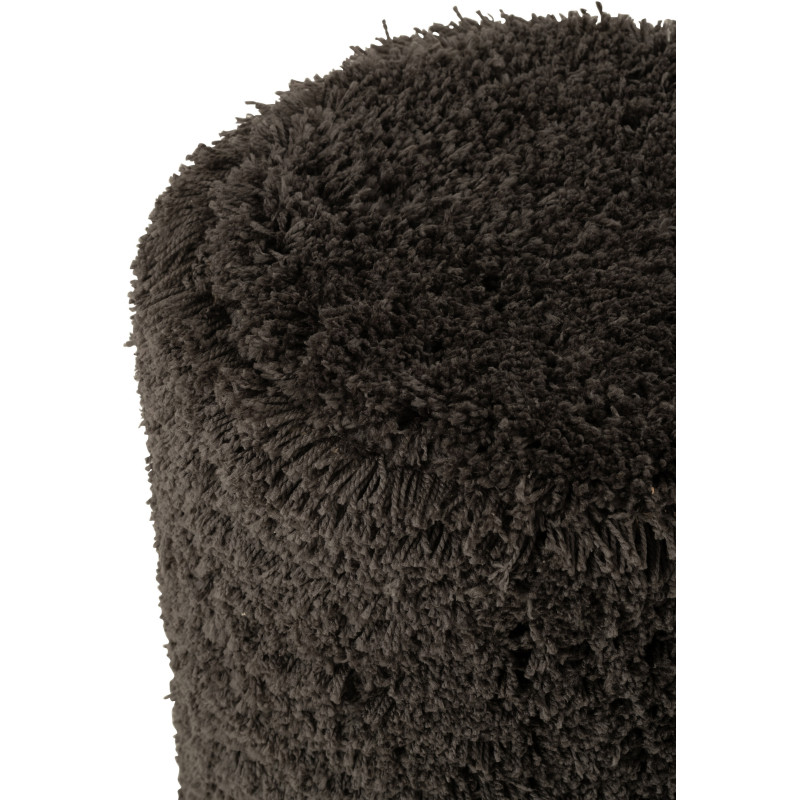 Pouf Douceur Poils longs en Tissu Gris foncé Mystikio - 2