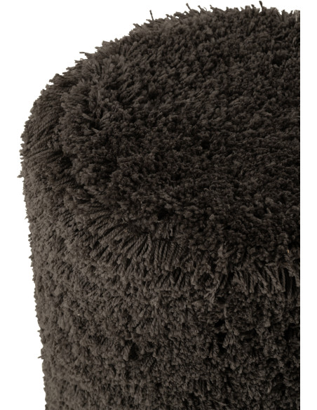 Pouf Douceur Poils longs en Tissu Gris foncé Mystikio - 2