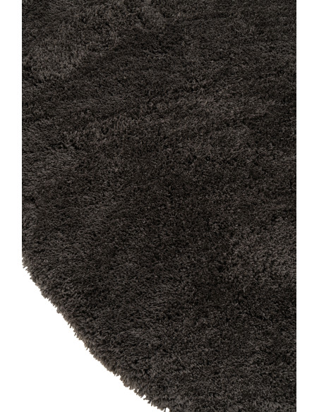 Grand Tapis Douceur Poils longs Ovale 200x300 en Tissu Gris foncé Mystikio - 2