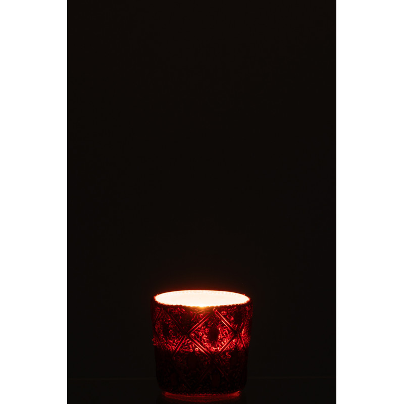 Petit Photophore bohème oriental Diamètre 6 cm en Verre Marron foncé Perle Marron rouille Pyris - 4