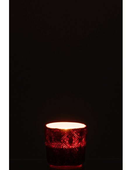 Petit Photophore bohème oriental Diamètre 6 cm en Verre Marron foncé Perle Marron rouille Pyris - 4