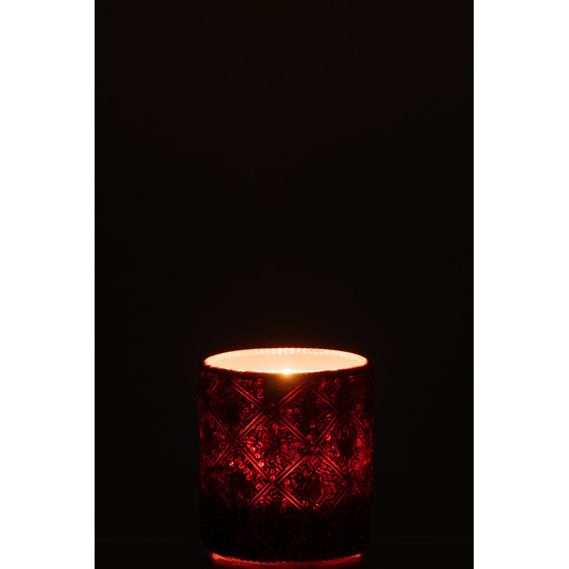 Photophore bohème oriental Diamètre 7 cm en Verre Marron foncé Perle Marron rouille Pyris - 3