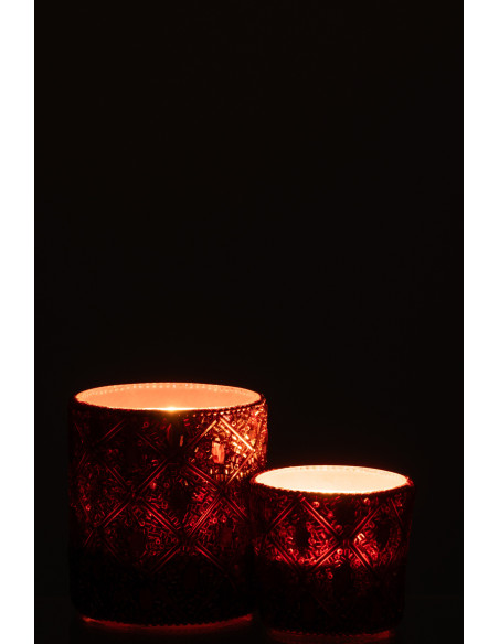 Photophore bohème oriental Diamètre 7 cm en Verre Marron foncé Perle Marron rouille Pyris - 6