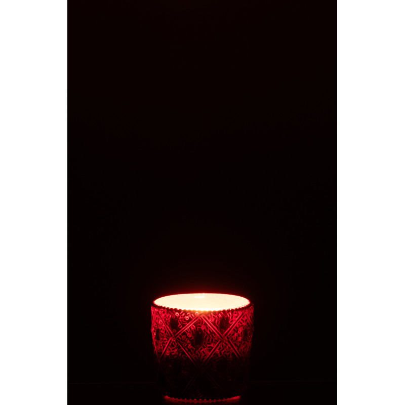 Petit Photophore bohème oriental Diamètre 6 cm en Verre Perle Rouge Pyris - 3