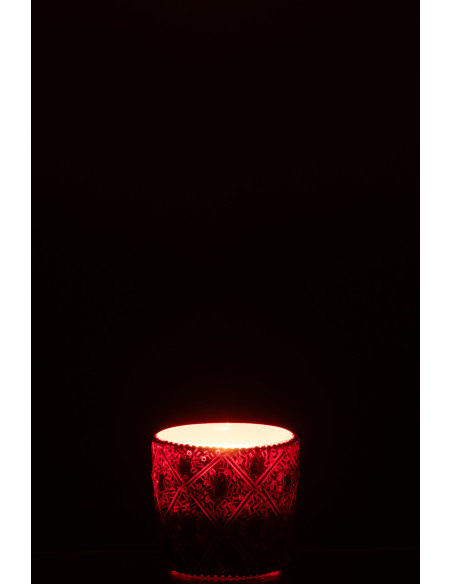 Petit Photophore bohème oriental Diamètre 6 cm en Verre Perle Rouge Pyris - 3