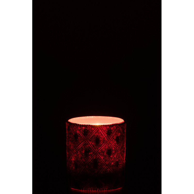 Photophore bohème oriental Diamètre 7 cm en Verre Perle Rouge Pyris - 3