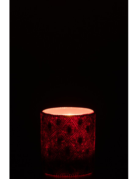 Photophore bohème oriental Diamètre 7 cm en Verre Perle Rouge Pyris - 3