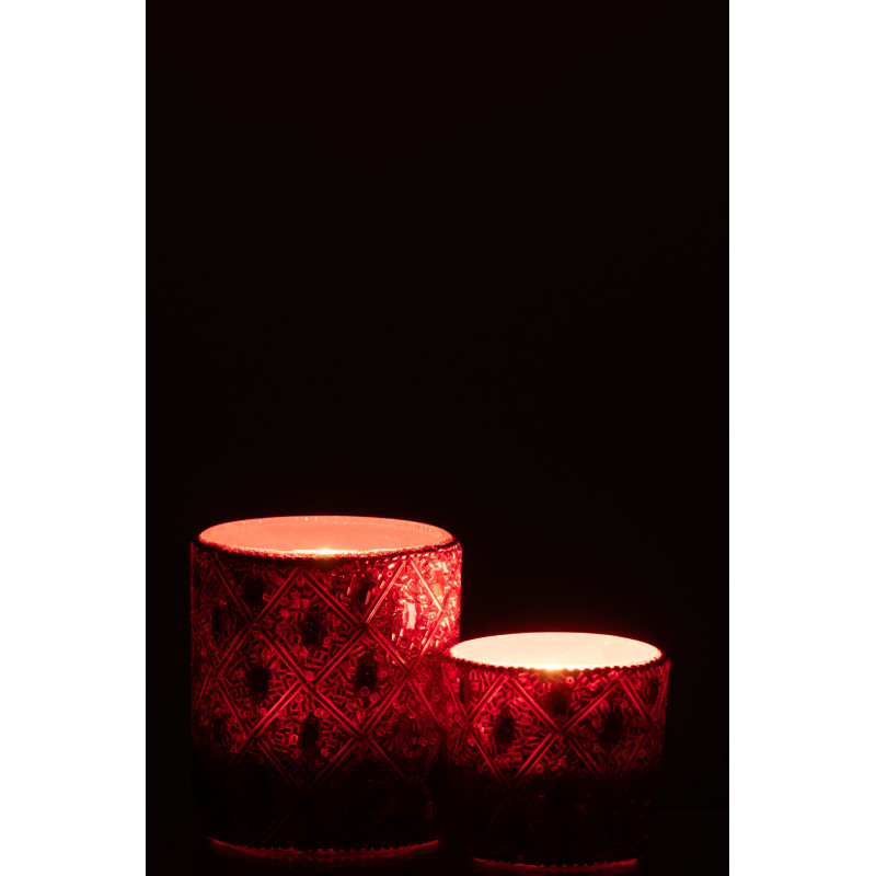 Photophore bohème oriental Diamètre 7 cm en Verre Perle Rouge Pyris - 6