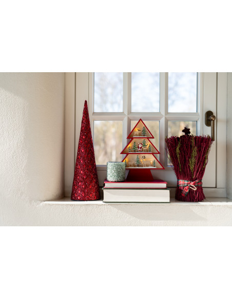 Cônes décoratifs de Noël bohème oriental en Métal Perle Rouge Pyris (Lot de 3) - 2