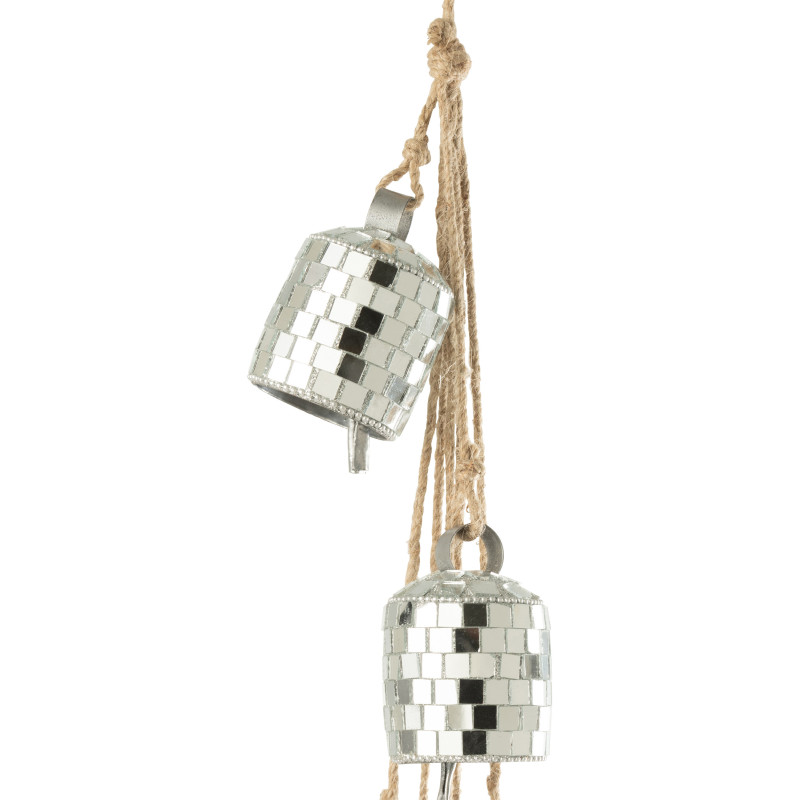 Suspension décorative Boules à facettes 7 cloches en Métal Miroir Argenté Disco - 2