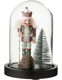 Petite Cloche décorative Casse Noisette Hauteur 16 cm en Verre Rouge Vert Nutsino - 1