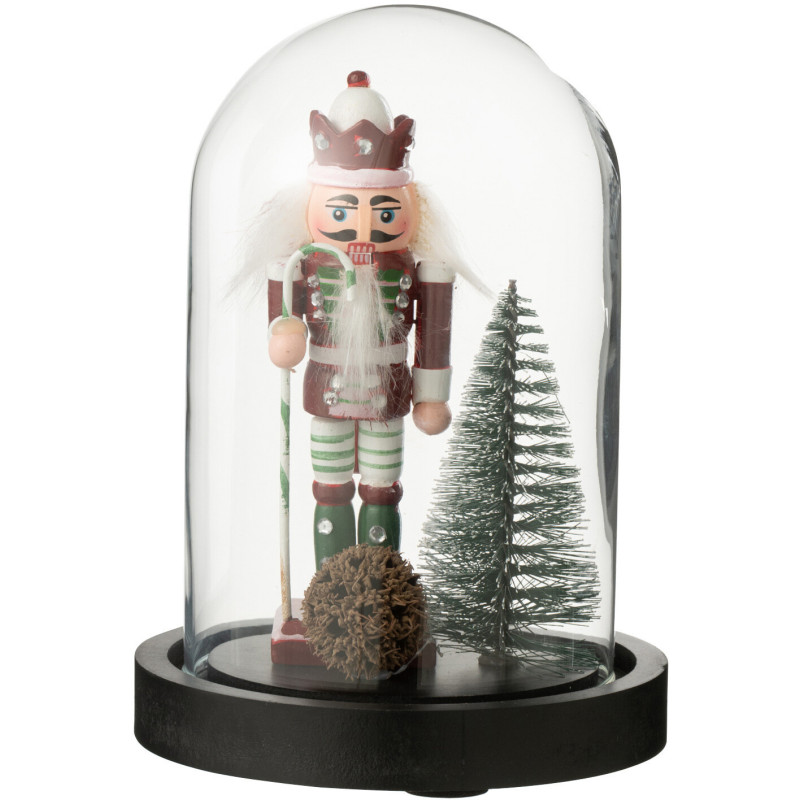 Petite Cloche décorative Casse Noisette Hauteur 16 cm en Verre Rouge Vert Nutsino - 1