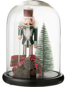 Grande Cloche décorative Casse Noisette Hauteur 29 cm en Verre Rouge Vert Nutsino - 1