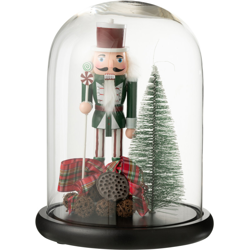 Grande Cloche décorative Casse Noisette Hauteur 29 cm en Verre Rouge Vert Nutsino - 1