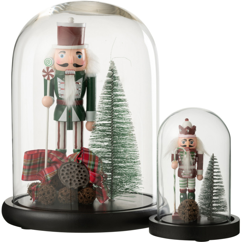 Grande Cloche décorative Casse Noisette Hauteur 29 cm en Verre Rouge Vert Nutsino - 3