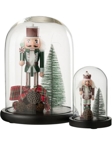 Grande Cloche décorative Casse Noisette Hauteur 29 cm en Verre Rouge Vert Nutsino - 3