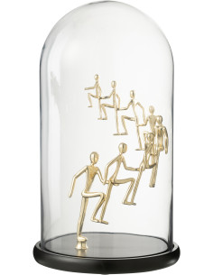 Grande Cloche décorative Personnages abstraits Hauteur 44 cm en Verre Doré Noir Abstrilia - 1