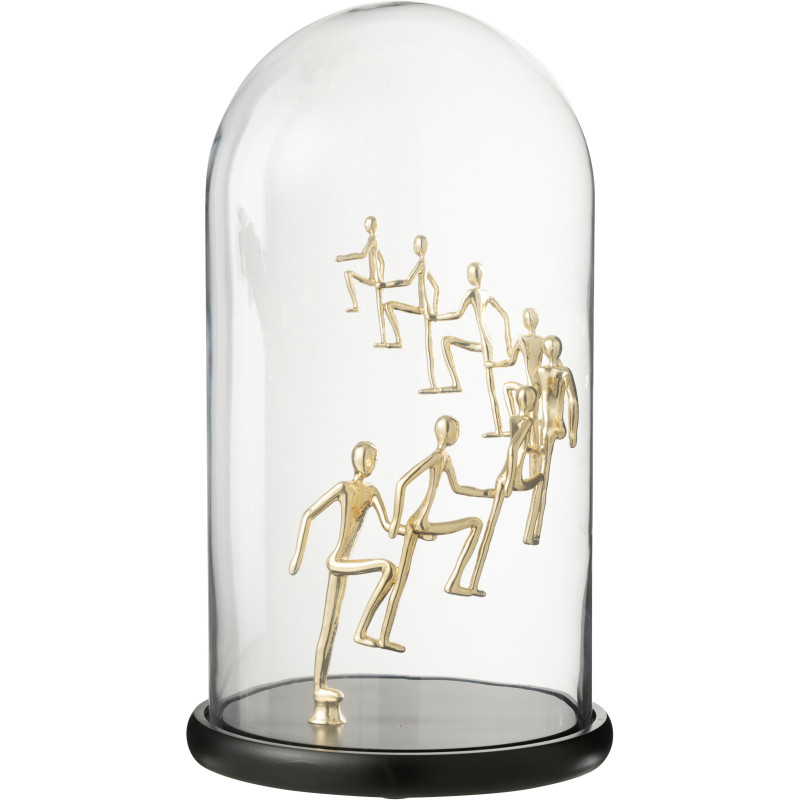 Grande Cloche décorative Personnages abstraits Hauteur 44 cm en Verre Doré Noir Abstrilia - 1