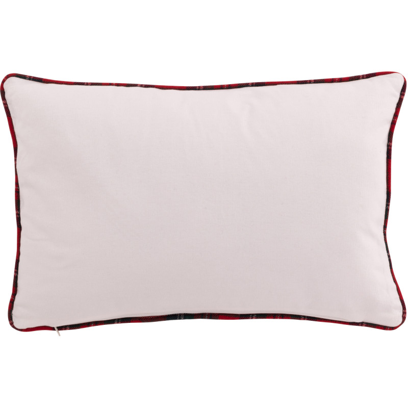 Coussin original Rectangulaire 45x30 en Coton Blanc Rouge Motif chaussettes de Noël Jollyvia - 3