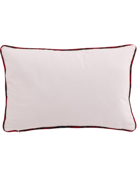 Coussin original Rectangulaire 45x30 en Coton Blanc Rouge Motif chaussettes de Noël Jollyvia - 3