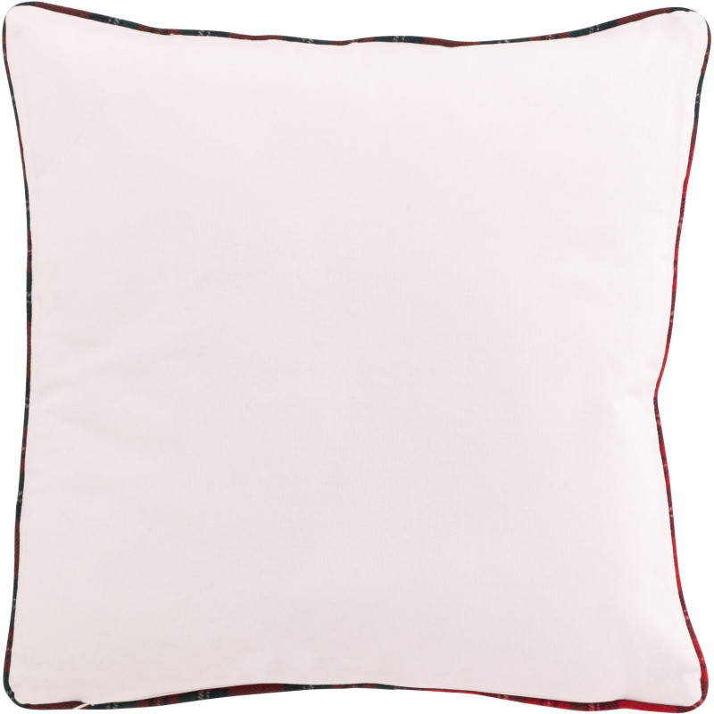Coussin original Carré 45x45 en Coton Blanc Rouge Motif boules de Noël Jollyvia - 3