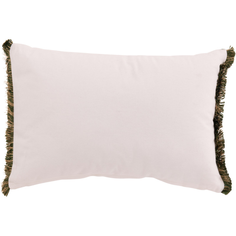 Coussin original Rectangulaire 45x30 en Coton Blanc Vert Avec franges Motif Sapins de Noël Everysa - 3