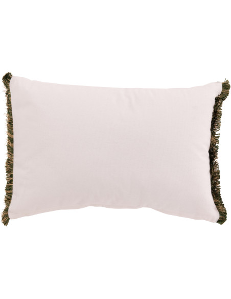 Coussin original Rectangulaire 45x30 en Coton Blanc Vert Avec franges Motif Sapins de Noël Everysa - 3