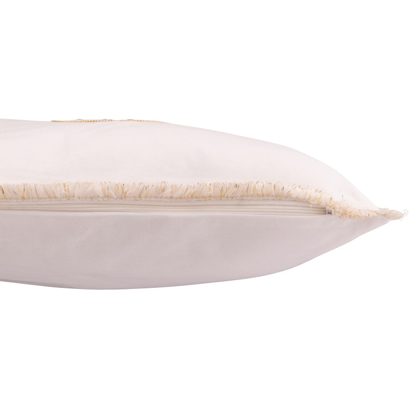 Coussin original Carré 45x45 en Coton Blanc Doré Motif boules de Noël Jollyvia - 3