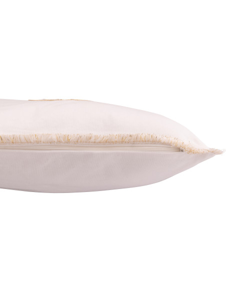 Coussin original Carré 45x45 en Coton Blanc Doré Motif boules de Noël Jollyvia - 3