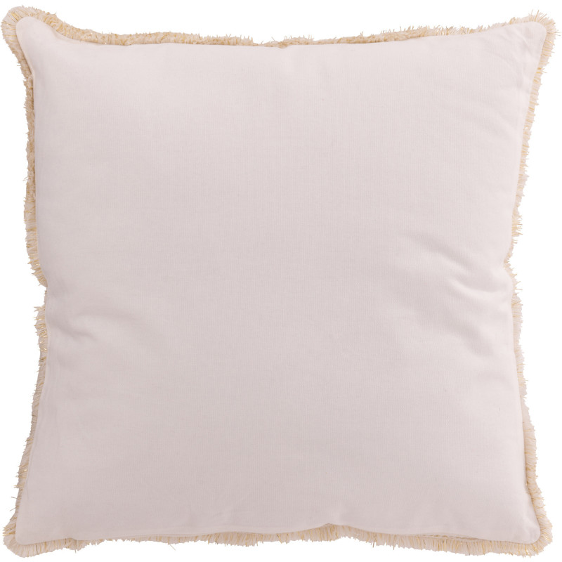 Coussin original Flocon de neige Carré 45x45 en Coton Blanc Beige Avec franges Flakito - 3