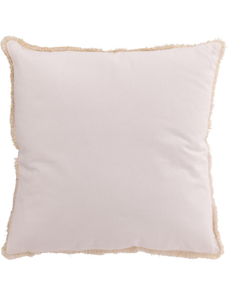 Coussin original Flocon de neige Carré 45x45 en Coton Blanc Beige Avec franges Flakito - 3