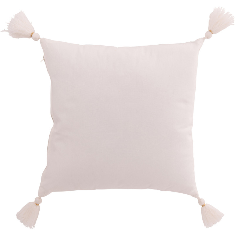 Coussin original Flocons de neige Carré 45x45 en Coton Blanc Beige Avec pompons Flakito - 2