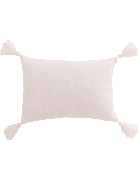 Coussin original Sapins de Noël Rectangulaire 45x30 en Coton Blanc Avec pompons Swnoyo - 3