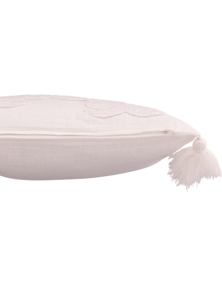Coussin original Sapins de Noël Rectangulaire 45x30 en Coton Blanc Avec pompons Swnoyo - 4