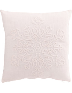Coussin original Flocon de neige Carré 45x45 en Coton Blanc Swnoyo - 1