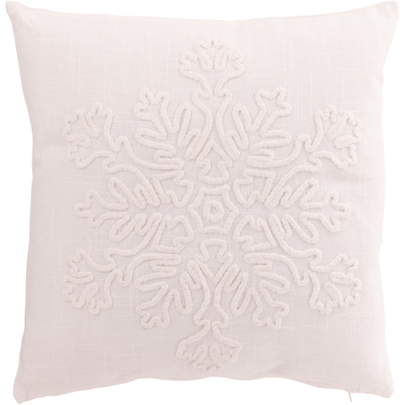 Coussin original Flocon de neige Carré 45x45 en Coton Blanc Swnoyo - 1
