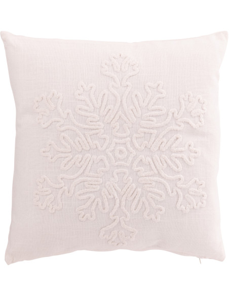Coussin original Flocon de neige Carré 45x45 en Coton Blanc Swnoyo - 1