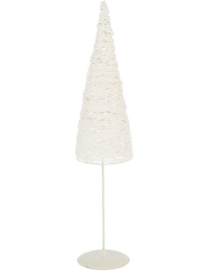 Grand Sapin de Noël moderne déco Hauteur 58 cm en Métal Papier Blanc Sylveno - 1