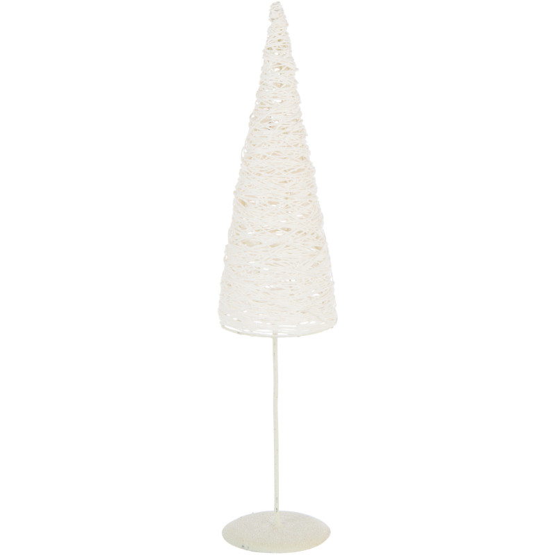 Grand Sapin de Noël moderne déco Hauteur 58 cm en Métal Papier Blanc Sylveno - 1