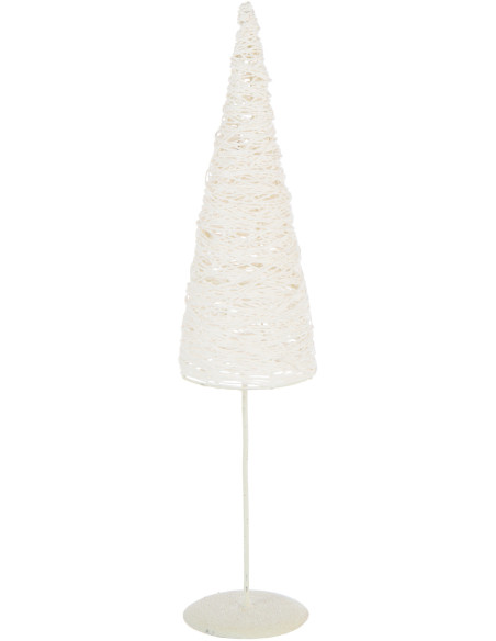 Grand Sapin de Noël moderne déco Hauteur 58 cm en Métal Papier Blanc Sylveno - 1