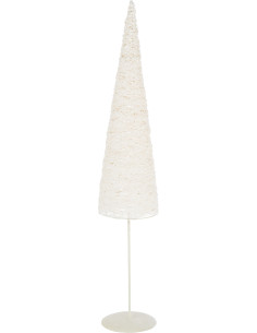 Grand Sapin de Noël moderne déco Hauteur 85 cm en Métal Papier Blanc Sylveno - 1