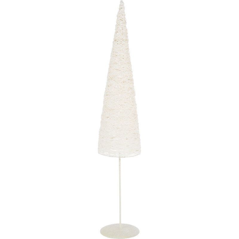 Grand Sapin de Noël moderne déco Hauteur 85 cm en Métal Papier Blanc Sylveno - 1