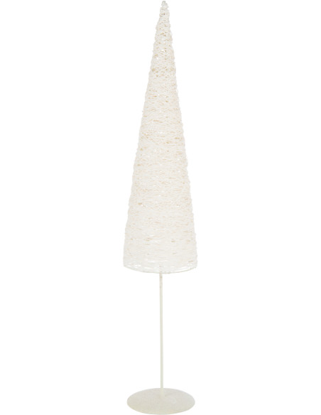 Grand Sapin de Noël moderne déco Hauteur 85 cm en Métal Papier Blanc Sylveno - 1