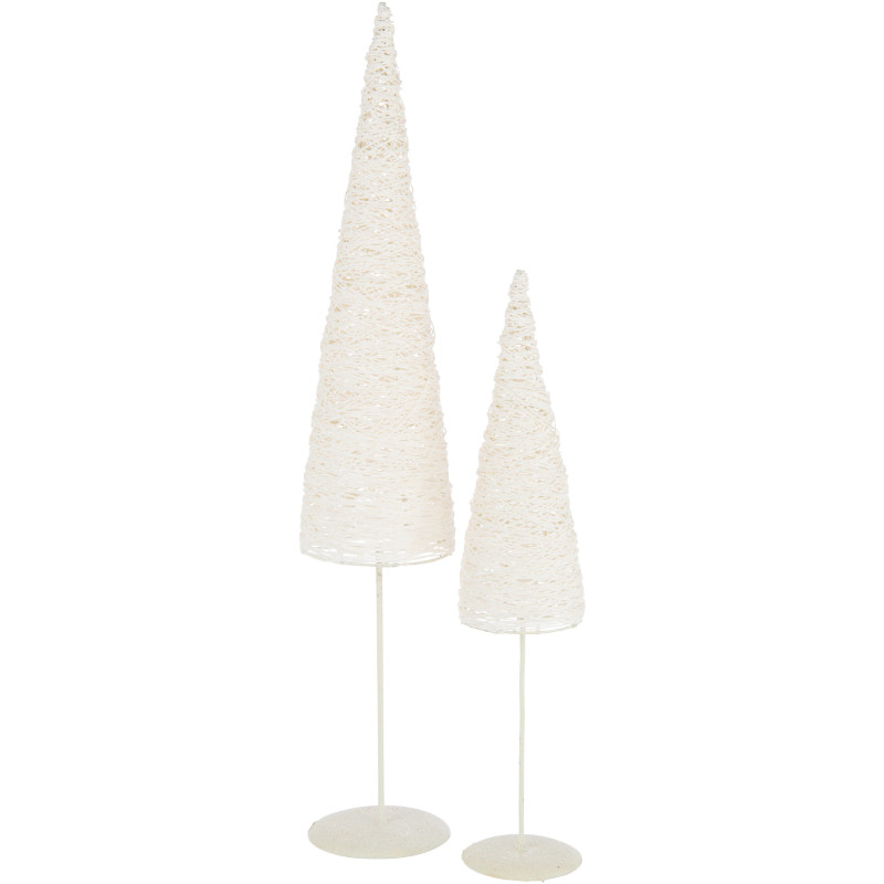 Grand Sapin de Noël moderne déco Hauteur 85 cm en Métal Papier Blanc Sylveno - 4
