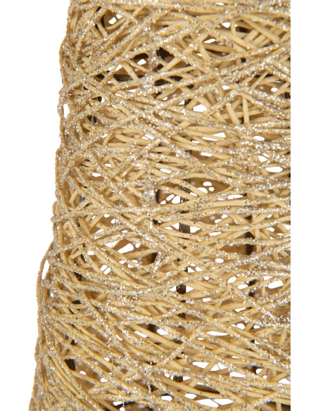 Grand Sapin de Noël moderne déco Hauteur 85 cm en Métal Papier Doré Sylveno - 2