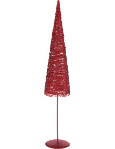 Grand Sapin de Noël moderne déco Hauteur 85 cm en Métal Papier Rouge Sylveno - 1