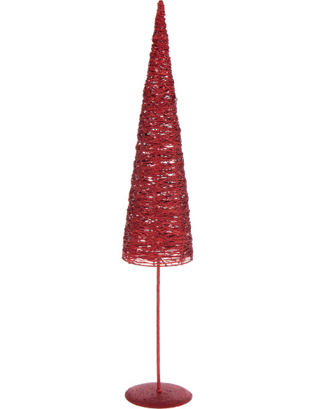 Grand Sapin de Noël moderne déco Hauteur 85 cm en Métal Papier Rouge Sylveno - 1